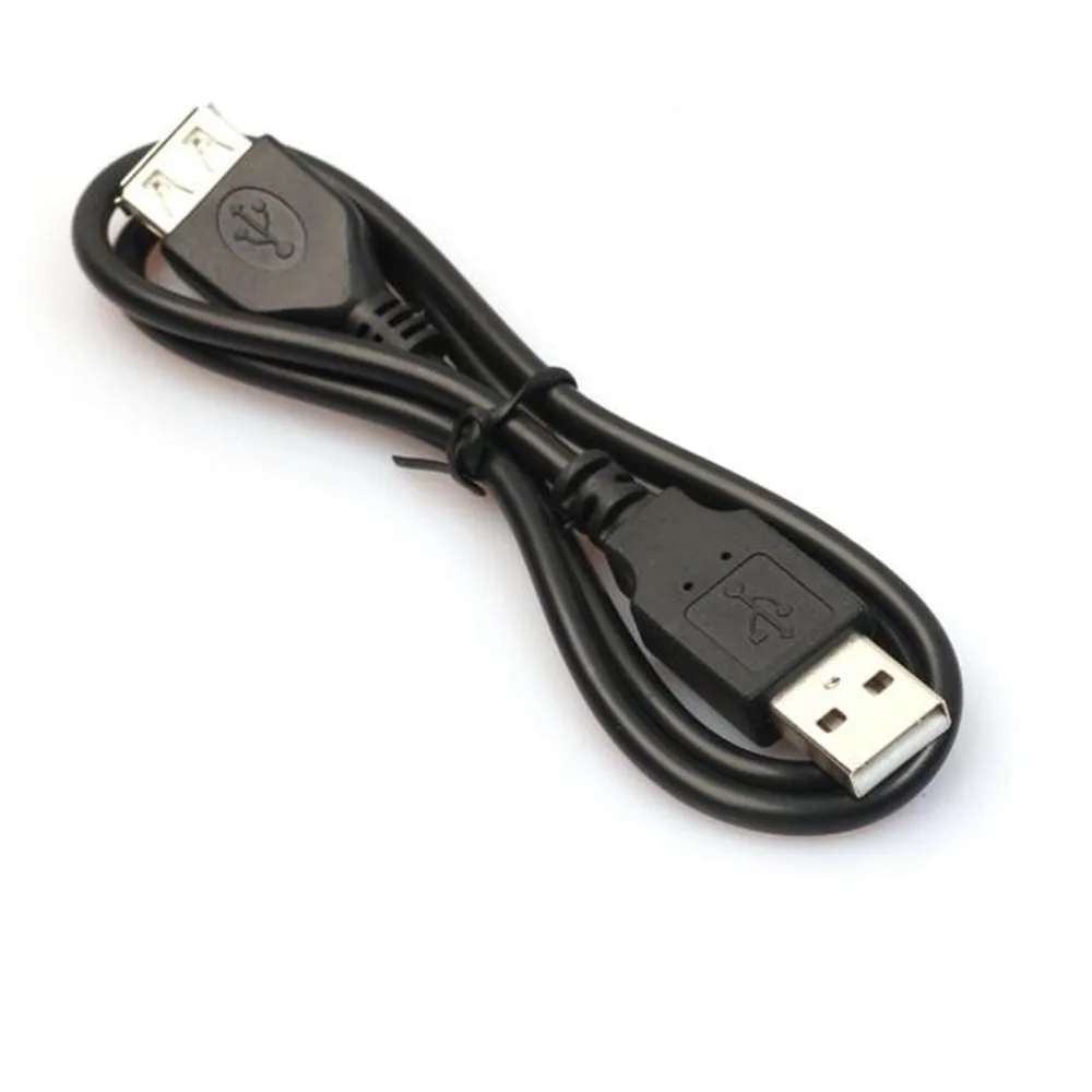 2 фута/60 см черный USB штекер на гнездо удлинитель данных M/F Кабель-адаптер для
