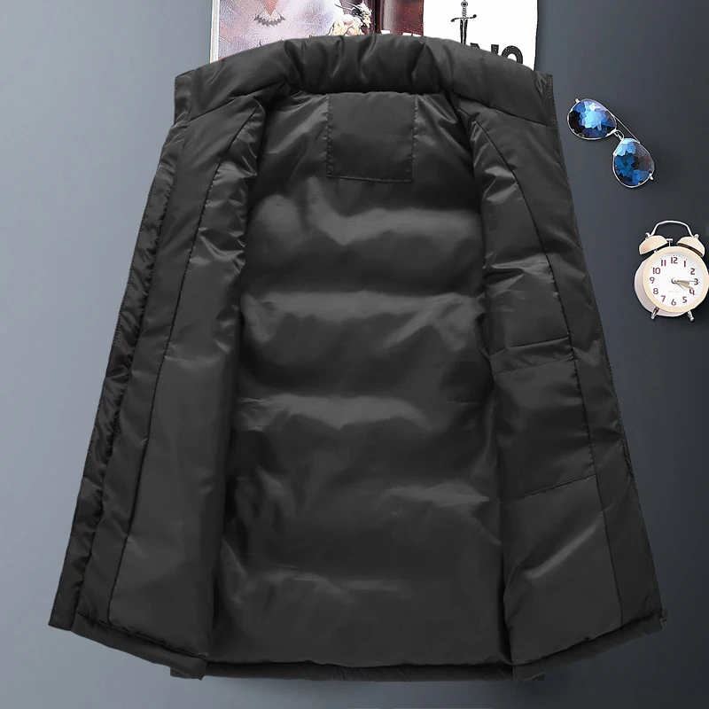 Стильный осенне-зимний теплый жилет без рукавов мужской приталенные