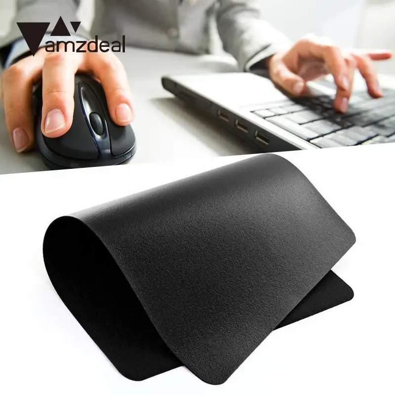 Amzdeal черный тонкий удобная оптическая Мышь Pad Коврики Противоскользящие игры