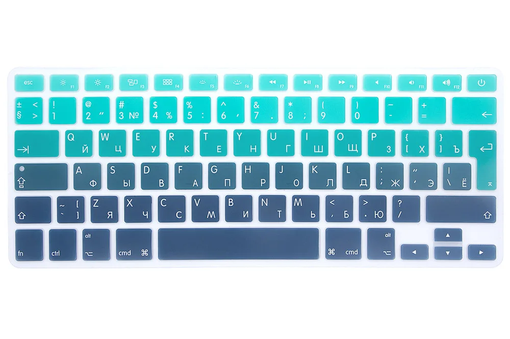 Redlai силикон EU/UK русская градиент/однотонная цветная клавиатура чехол для Macbook Air 13 дюймов A1466 Pro retina 13 1" покрытие для клавиатуры