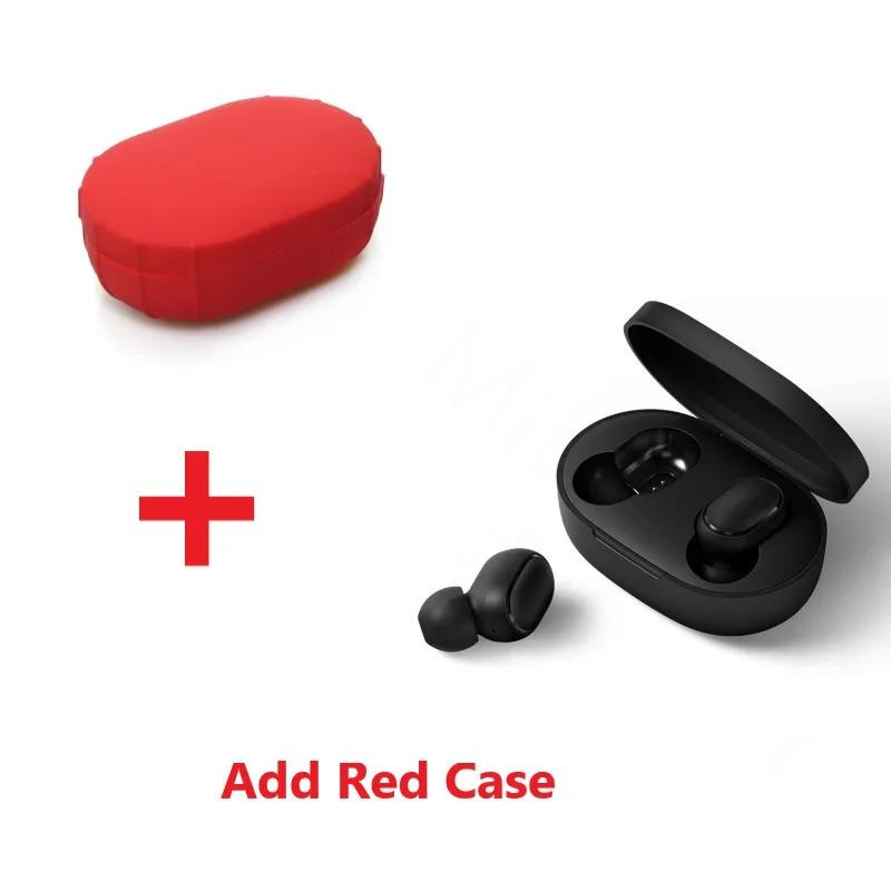 Xiaomi Redmi AirDots True Беспроводные bluetooth 5,0 наушники DSP активная шумоподавление гарнитура с микрофоном наушники - Цвет: Red Case Add Headset