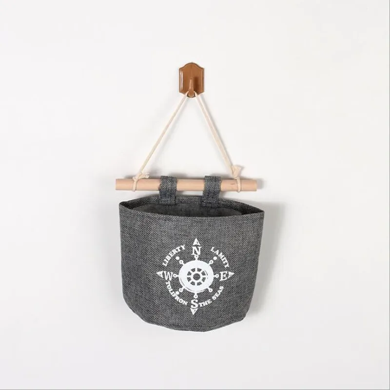 Корзина для хранения из хлопка и льна водостойкая подвесная сумка косметический