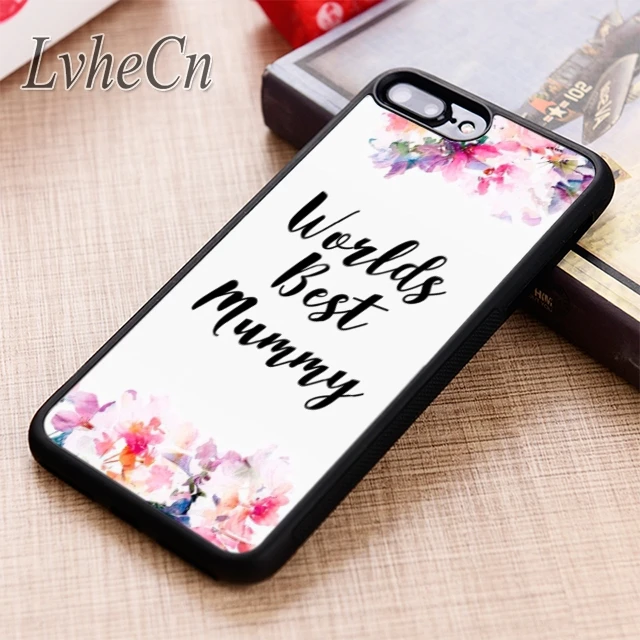 LvheCn Лучший в мире чехол для телефона с изображением мамы и цветов подарок iPhone 5 6s 7