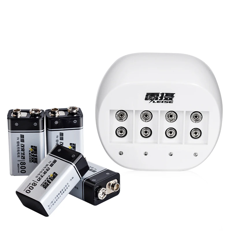 LEISE 9V набор перезаряжаемых аккумуляторов 4 шт 9v литий ионная батарея + 1 слота