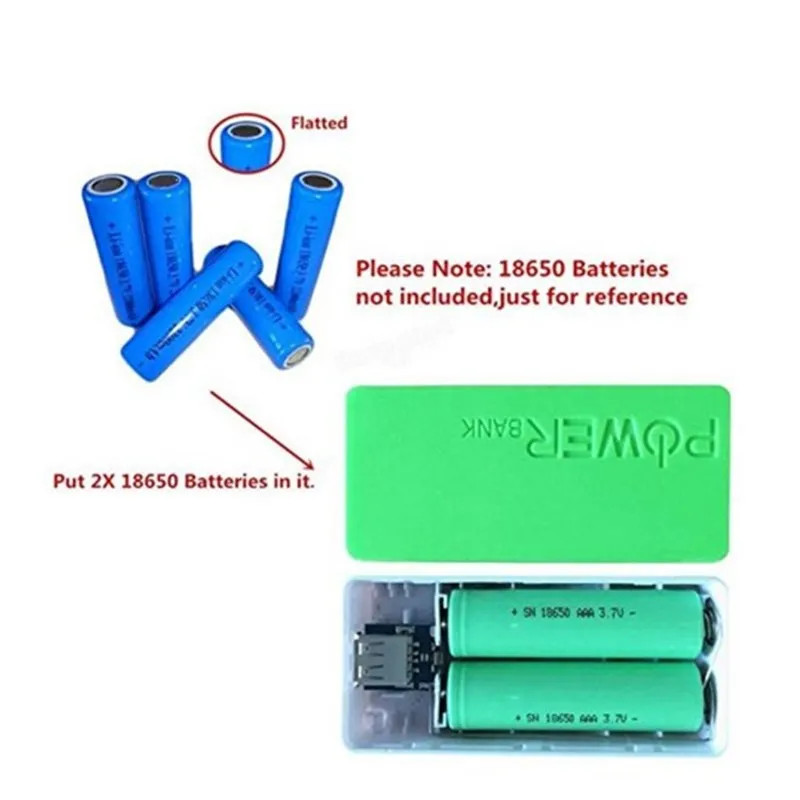 KEITHNICO 1 шт. без веревки 5600 мАч 2X 18650 USB Power Bank Модный чехол для зарядного устройства