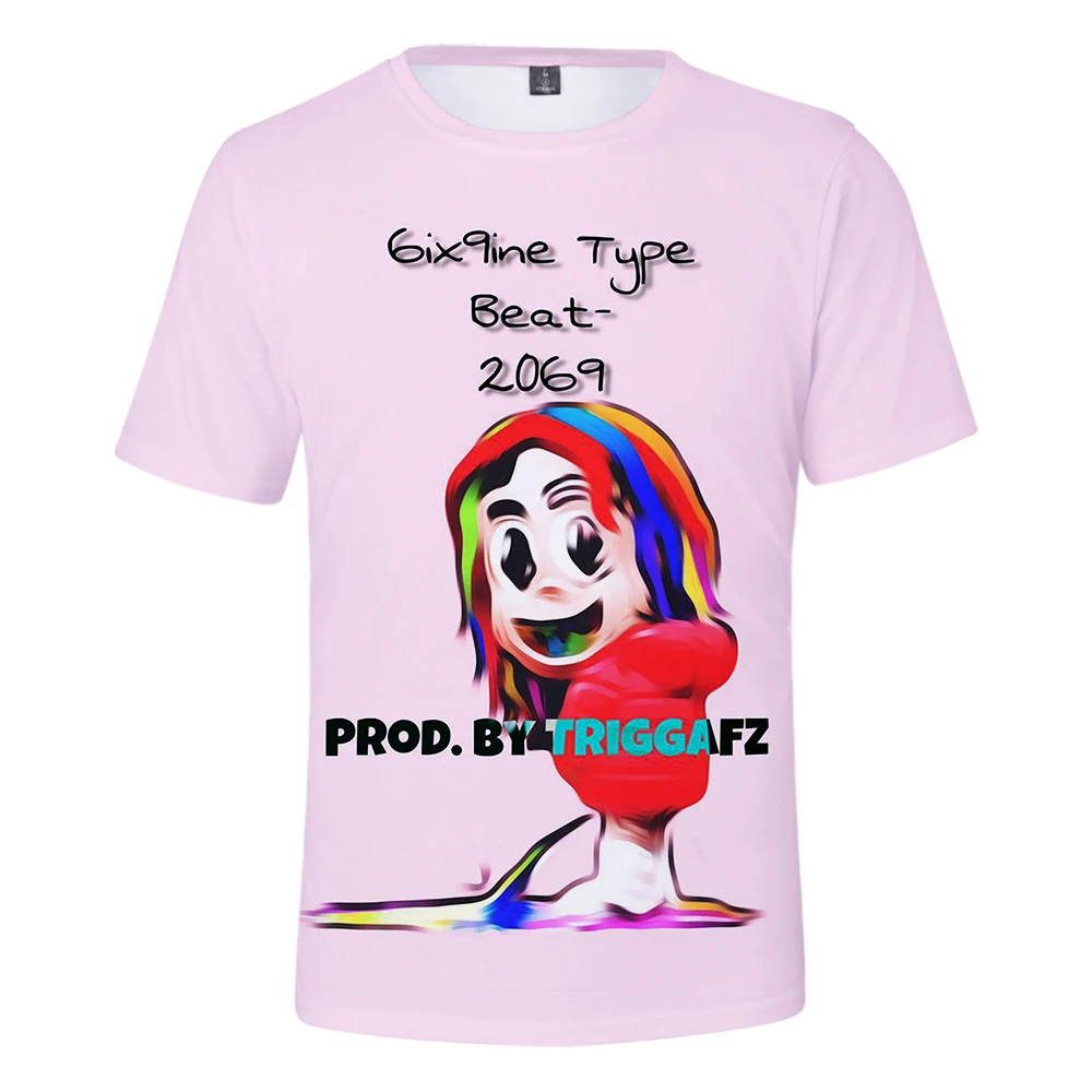 Горячая Певица 6IX9INE 3D печать короткая футболка мальчик/девочка Лето личности