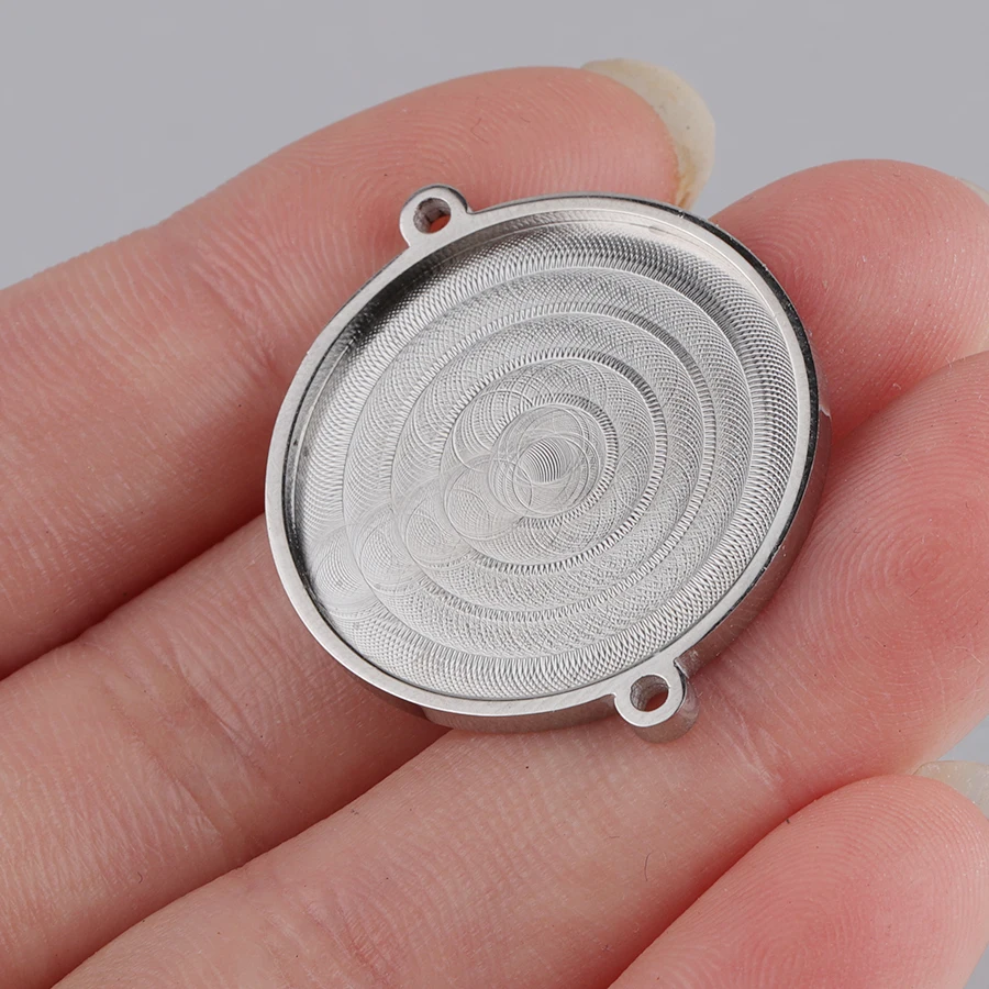 Fnixtar Mirror Polished Stainless Steel Round Groove Charms Connectors For DIY Jewerly Making 25*30mm 20Piece/lot | Украшения и