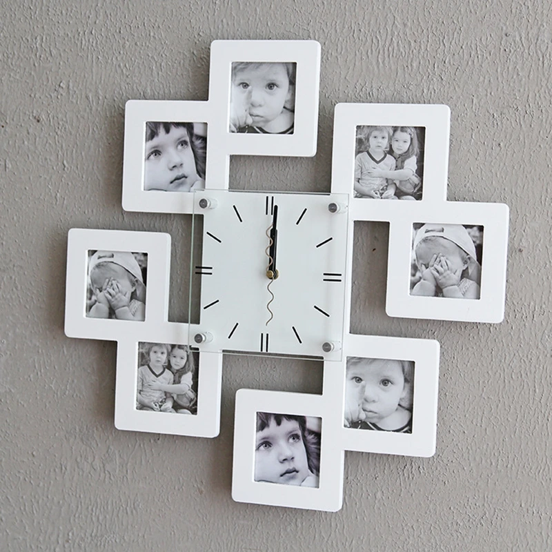 Настенные часы с фоторамкой для гостиной, 3d diy часы, часы для украшения дома, кварцевые акриловые зеркальные наклейки