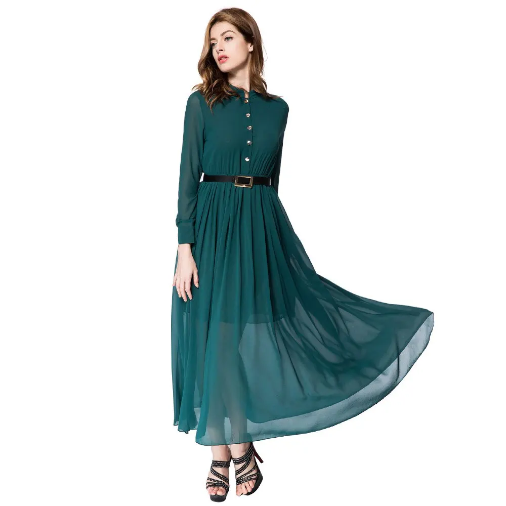 AZULINA в продаже Винтаж шифоновое макси-платье с длинным рукавом стиле хиппи бохо