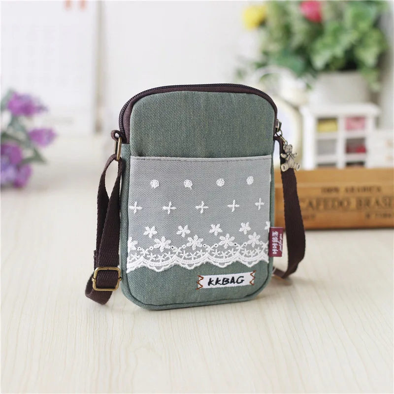 Мультфильм Тоторо Crossbody мешок Мумия Курьерские сумки джинсовая мини женский кошелек сцепления для беременных кормящих ребенка подгузник сумки MBG0262 - Цвет: Green lace