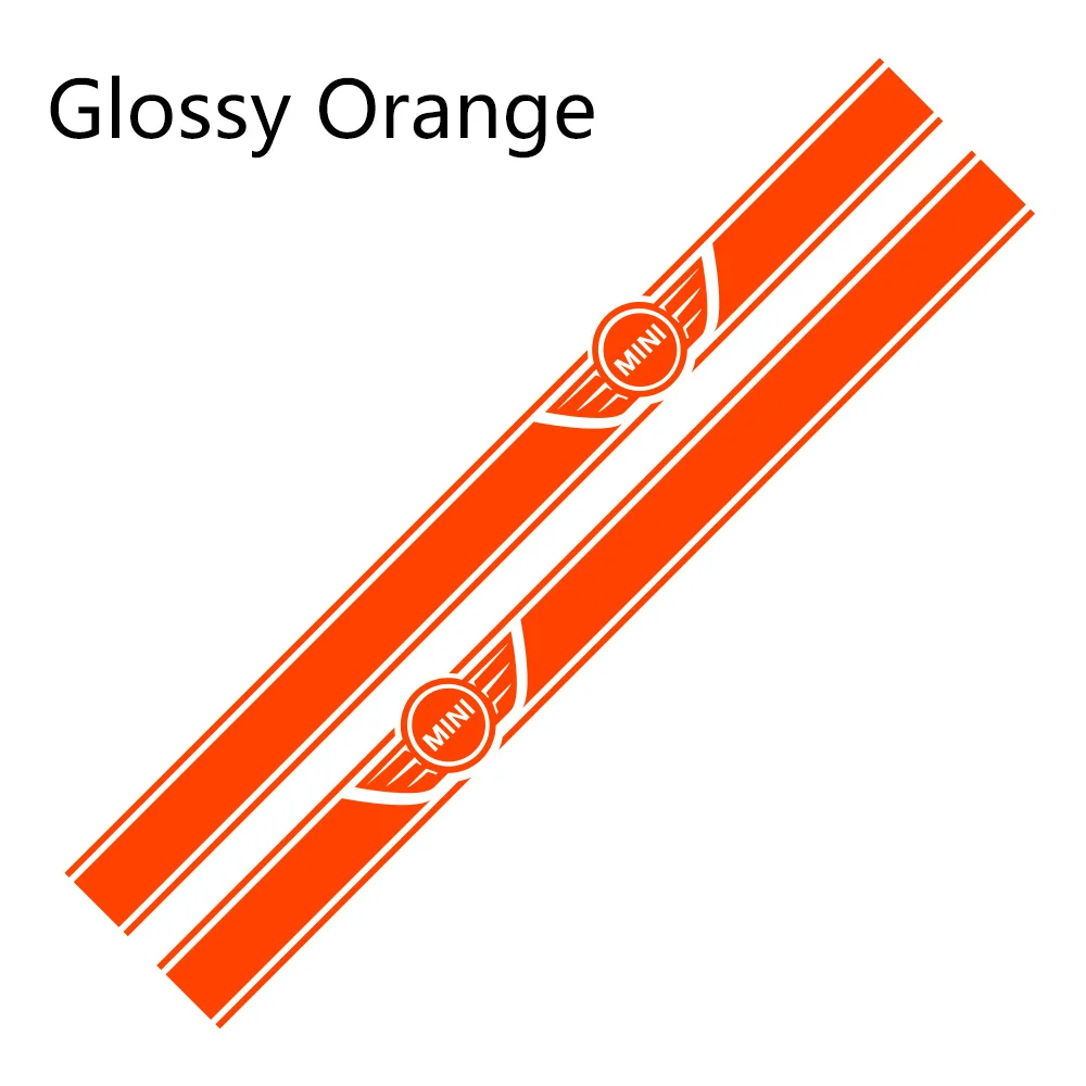 Glossy Orange 2 шт. автомобиль длинные штаны с полосками, Стикеры для Mini Cooper R56 R57 R58 R50 R52 R53 R59 R61 Countryman R60 F60 F55 F56 F54 аксессуары «сделай сам» - Color Name: Glossy Orange