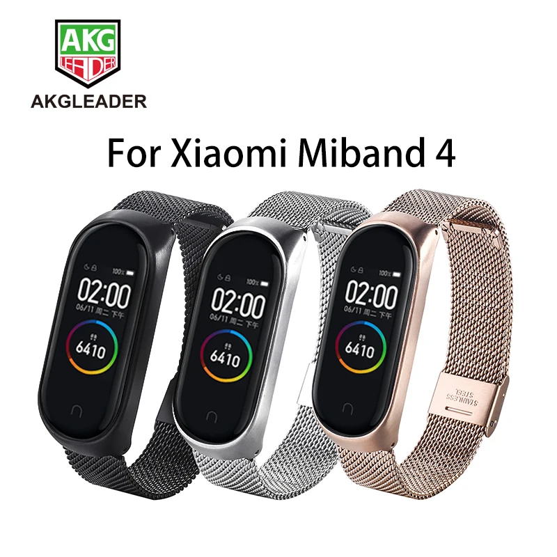 Ремешок Миланская петля для Xiaomi Mi Band 4 3 умные часы из нержавеющей стали 2 ремешок