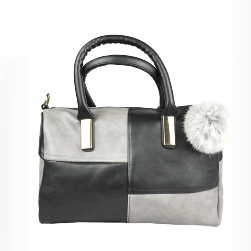 

Soft PU Leather Women Handbag Female Shoulder Bag Larger Size Tote Bag Women Messenger Bag Fashion Stitching Hit Color Handbags