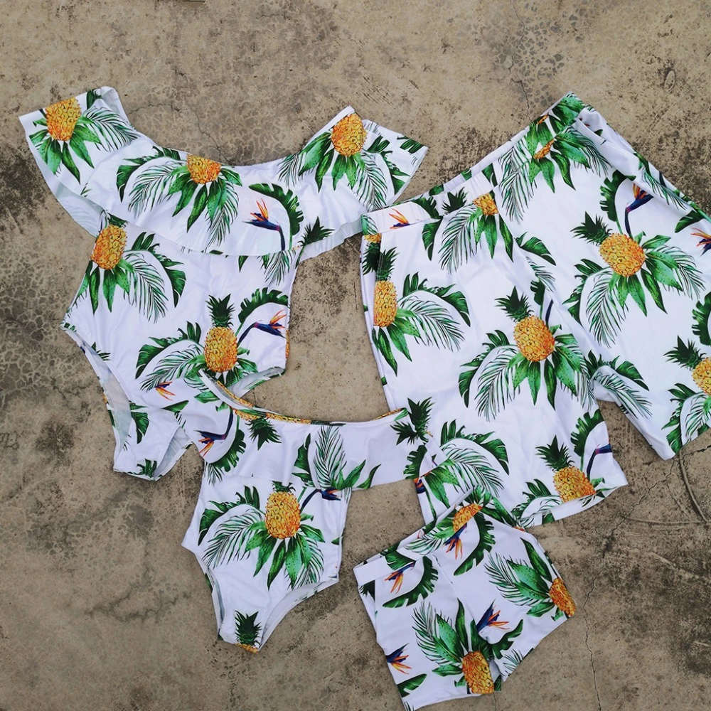 Семейный купальник одежда для папы сына пляжные шорты бикини мамы и ребенка