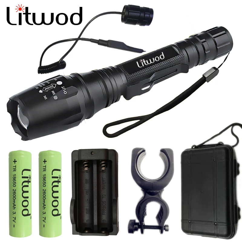 Litwod Z20 Корабль из Российской Федерации светодиодный фонарь XM L2 Zoom для 2x18650 батареи