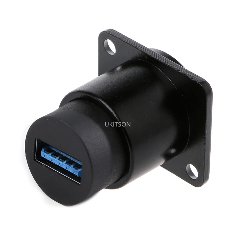 Black Color D Shape Metal USB3.0 Plug Female To USB2.0 Keystone Connector Mounting L Module Holder Bracket Adapter | Электроника