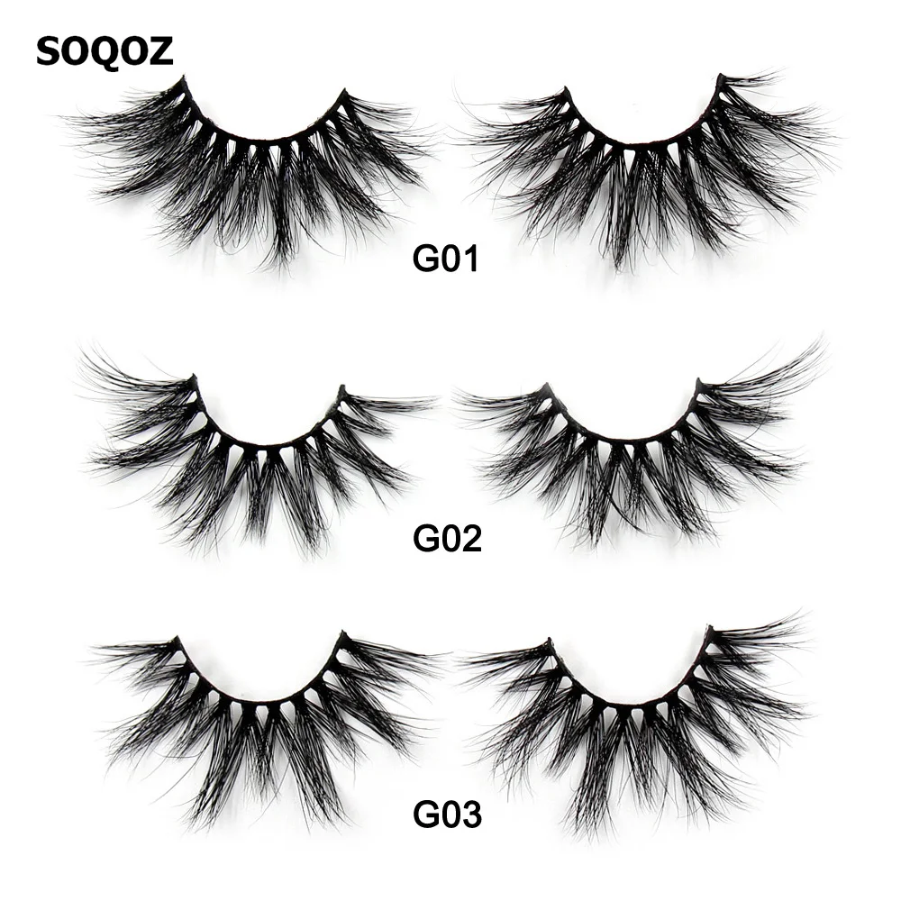 

SOQOZ 25MM 3D Mink False Eyelashes Fluffy Natural Long Lashes Soft Lightweight Eyelashes Cruelty Free Lash Makeup Eyelash