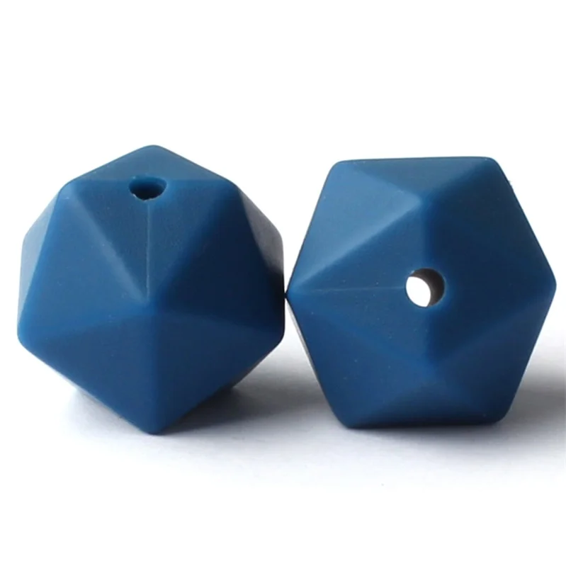 51 10 шт. 14 мм Icosahedron Силиконовые Бусины Пищевой класс Детские Прорезыватели для зубов BPA бесплатные Детские трофеи для цепочка для детской соски изготовление - Цвет: 51