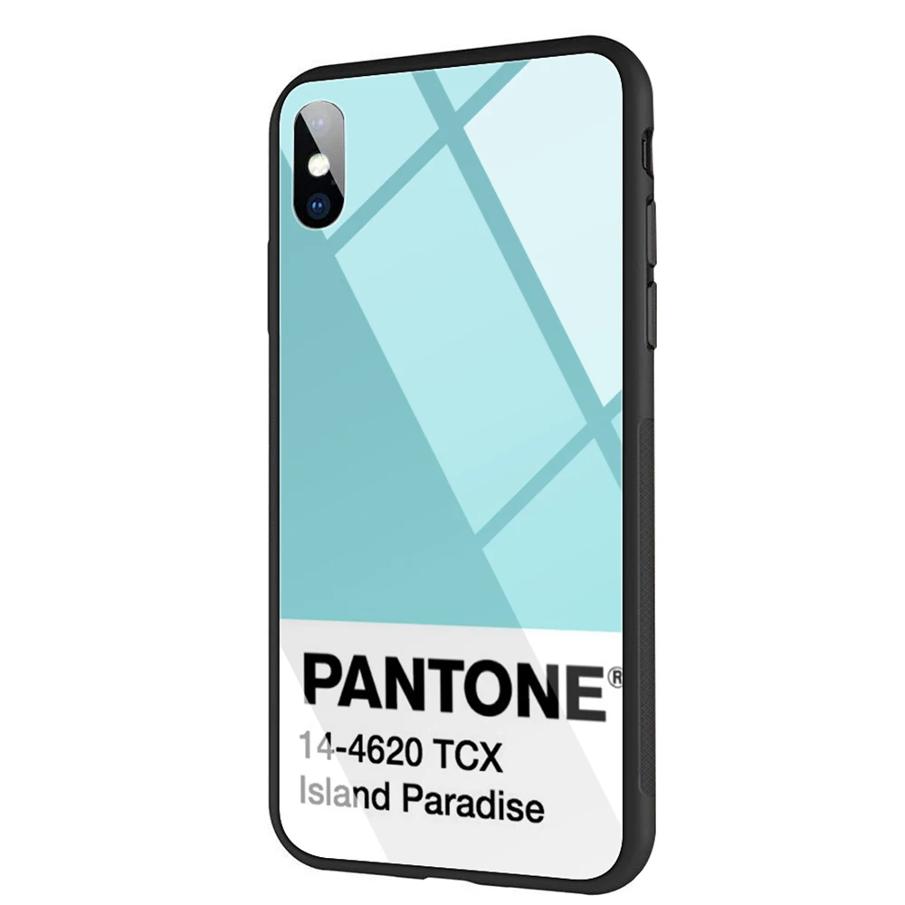 TG2 Lavaza Caliente Pantone Tempered glass TPU Case for iPhone XS Max XR X 8 7 6 6S Plus 5 5S SE - Color: TG2