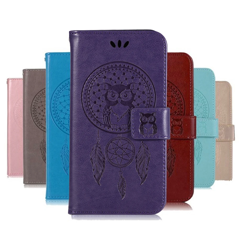 

Dream Catcher Owl Pattern Book Case Leather For Huawei P Smart / Enjoy 7S Flip Wallet Cover Shell Card Money Slots Holder