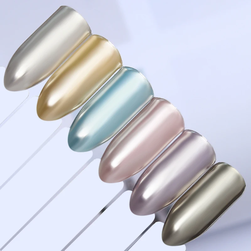 Блестки для ногтей цвета шампанского порошковые зеркальные ногти хромированные