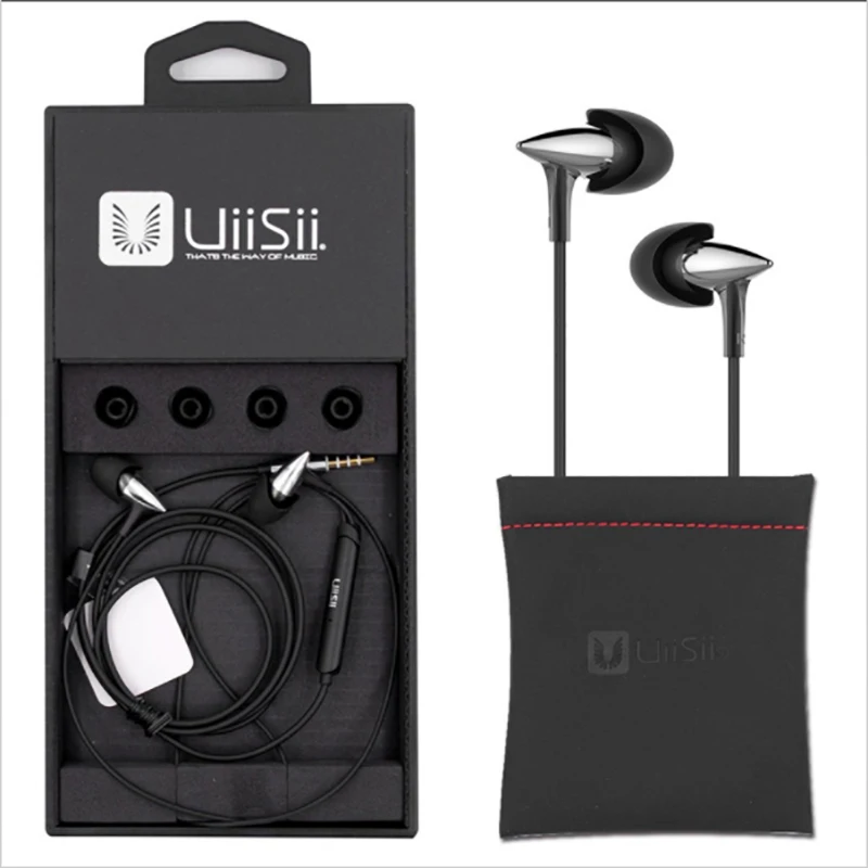 100% Оригинальные UiiSii Hi705 vogue стерео бас наушники Спорт HIFI In ear шумоизоляция 3 5 мм для