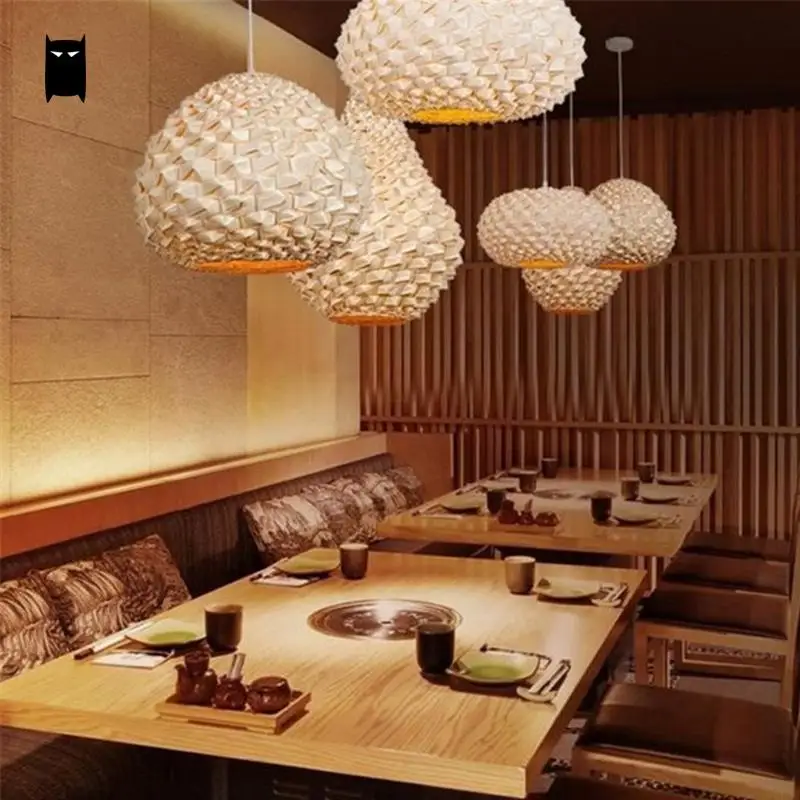 安い 手作りクラフト竹籐籐ランタンランプシェードペンダント照明器具アジア日本ランプabajour照明バーレストラン