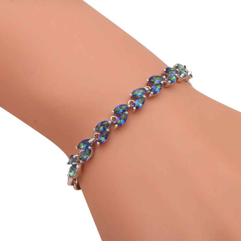 

Wholesale & Retail Pulseira for Ladies Mystic Crystal Silver Filled Wholesale & Retail Fashion Jewelry Charm Bracelets TB926A