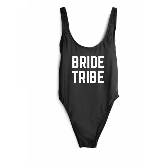 Надпись Bride Tribe купальник классика California Женский монокини Цельный с буквенным