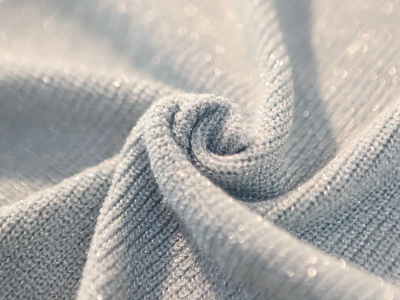 Женский Блестящий свитер с люрексом вязаный пуловер длинными рукавами в