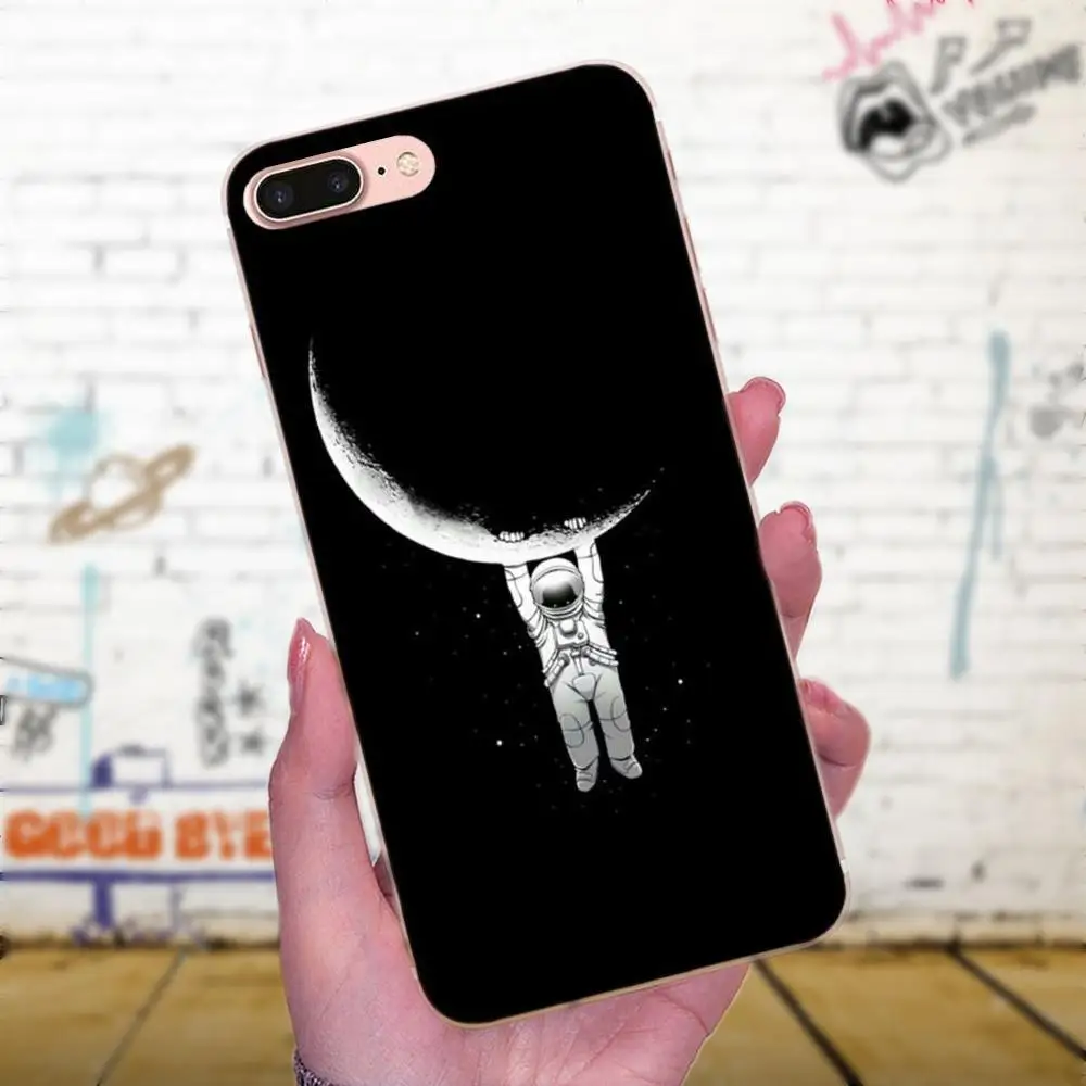 Умный телефон из ТПУ с космонавтом Love Moon для Huawei P7 Honor 4C 5A 5C 5X 6 6C 6A 6X 7 7X 8 9 V8 V10 Y3II Y5II