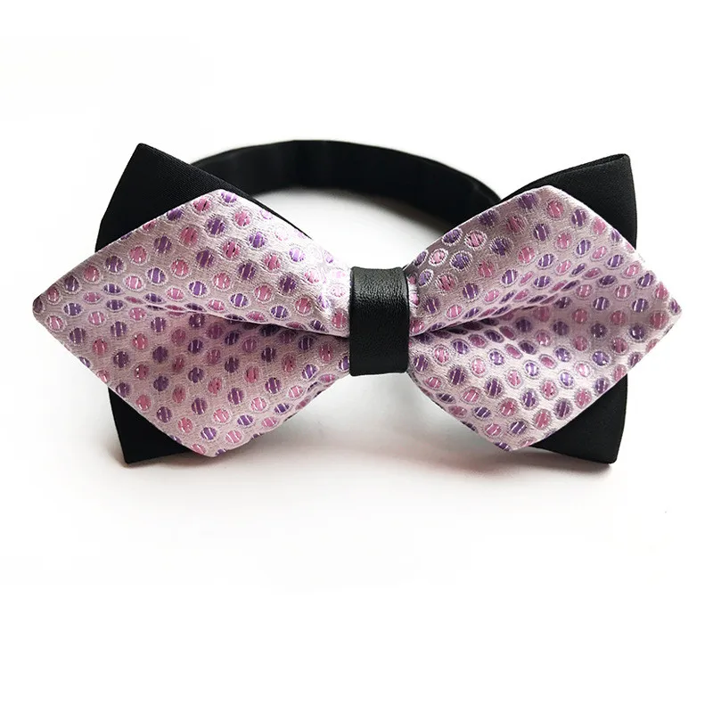 Розовый элегантный галстук бабочка ручной работы с острым носком Галстук для