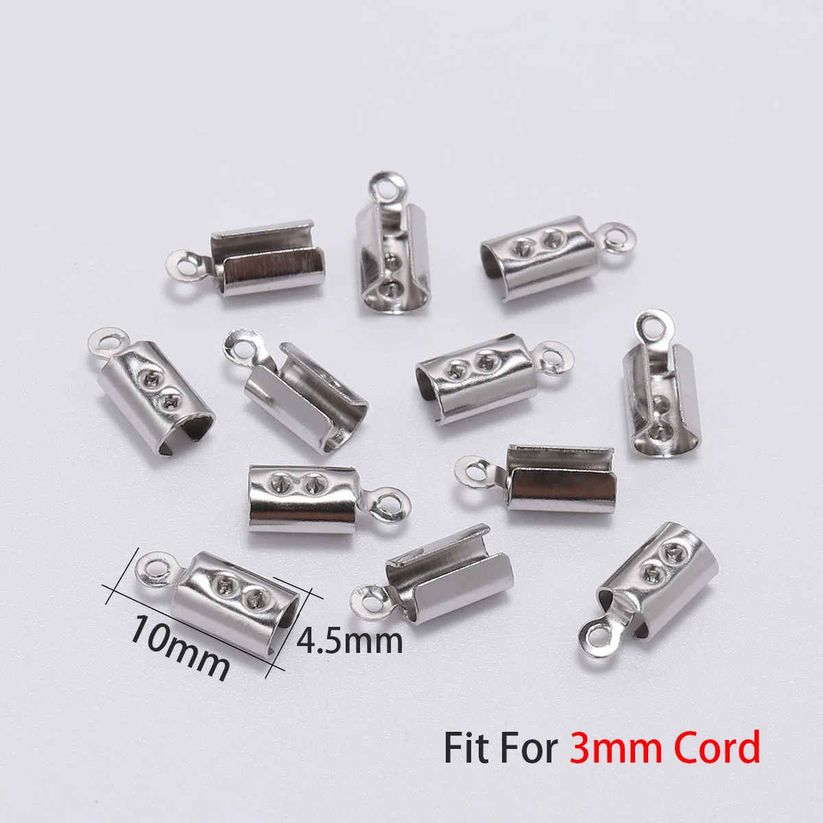 3.0mm 50 шт. шнуры из Нержавеющей Стали Обжимные концевые заглушки для бус кожаный зажим наконечник складной Обжимной Шарик браслет Разъемы для изготовление, поиск ювелирных изделий - Цвет: 3.0mm