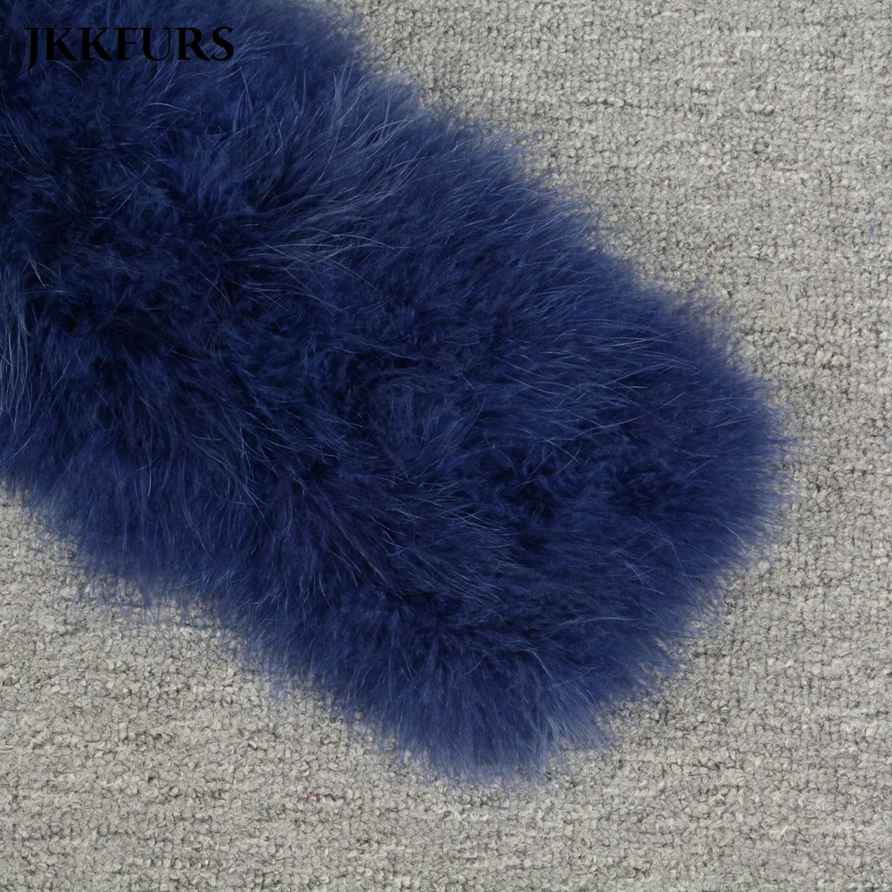 JKKFURS Новая женская шуба из натурального меха зимняя теплая куртка из натурального страусиного пера меховая Домашняя одежда наивысшего качества S1002