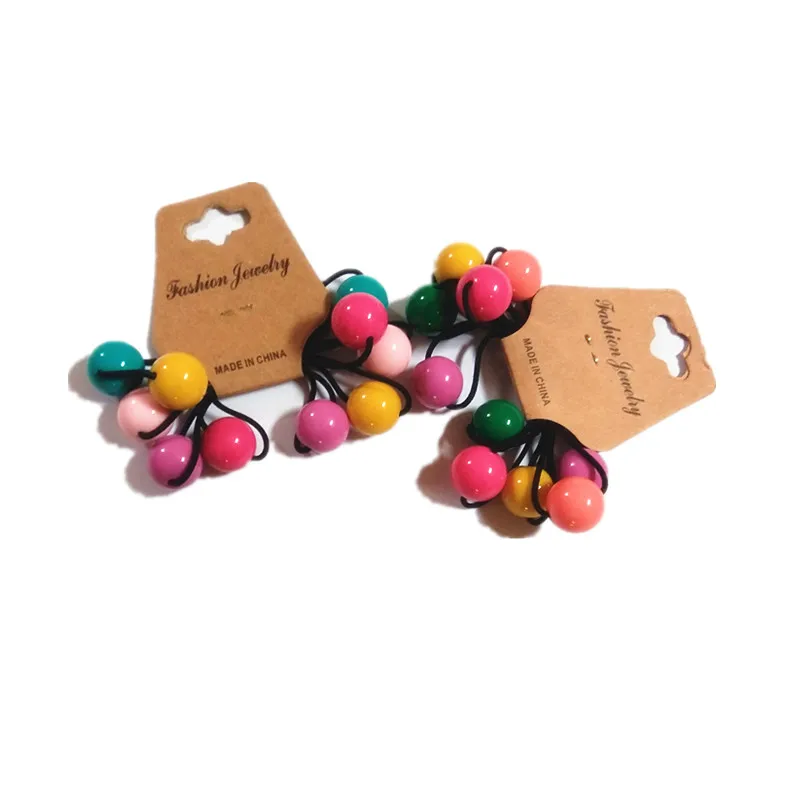 10 шт./лот модные резинки для волос с круглыми шариками Детские эластичные резинка