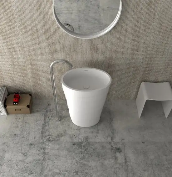 Corian умывальник на пьедестале для ванной комнаты отдельно стоящая матовая