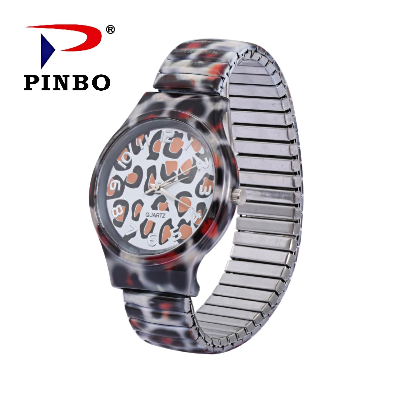 Женские наручные часы PINBO роскошные Брендовые Часы с леопардовым принтом и
