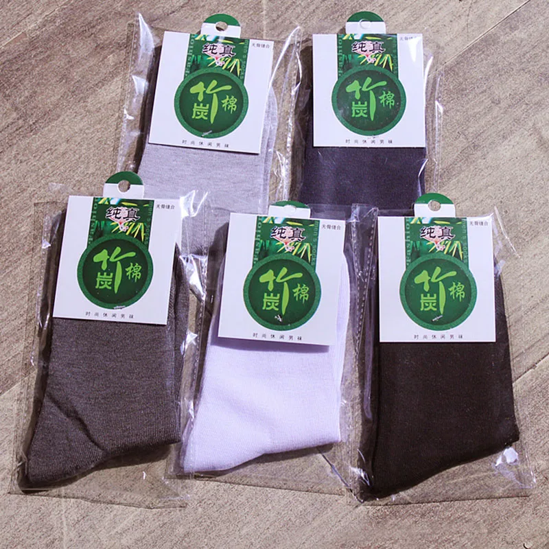 5 пар мужских носков из бамбукового волокна черные серые повседневные носки для