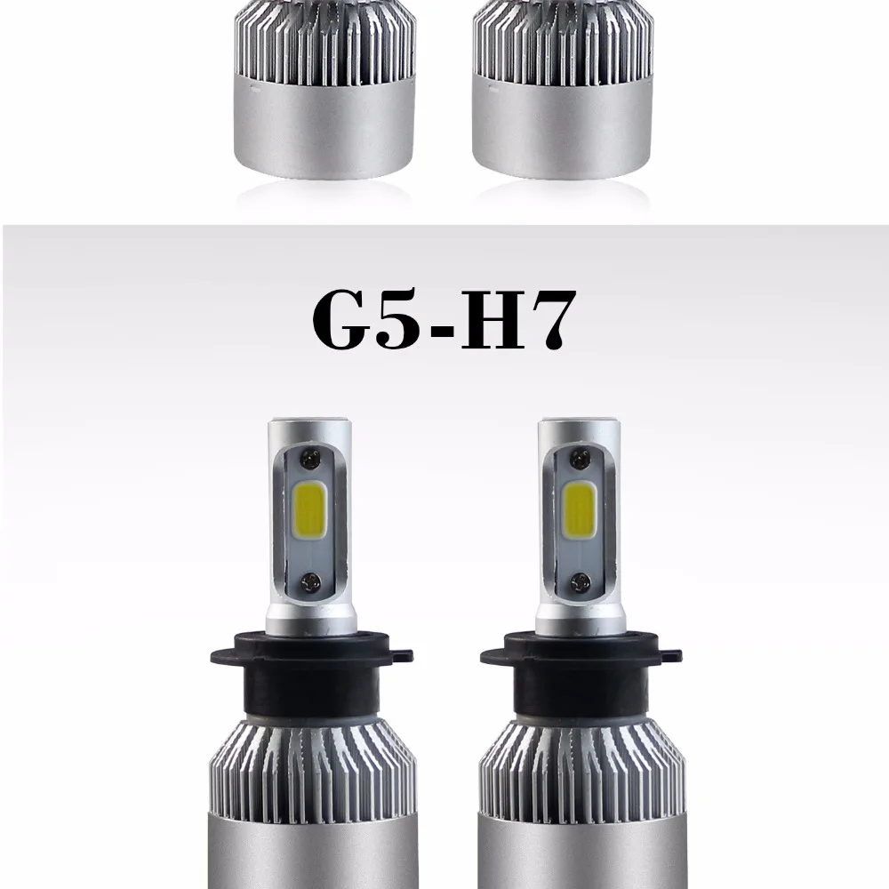 2 шт. H7 H4 H11 светодиодный 12V COB для автомобильных фар H1 H3 9005 9006 H13 9007 HB5 9004 HB1(Подол короче спереди и длиннее сзади) Луч 72 Вт 6000k 8000LM авто фары EI