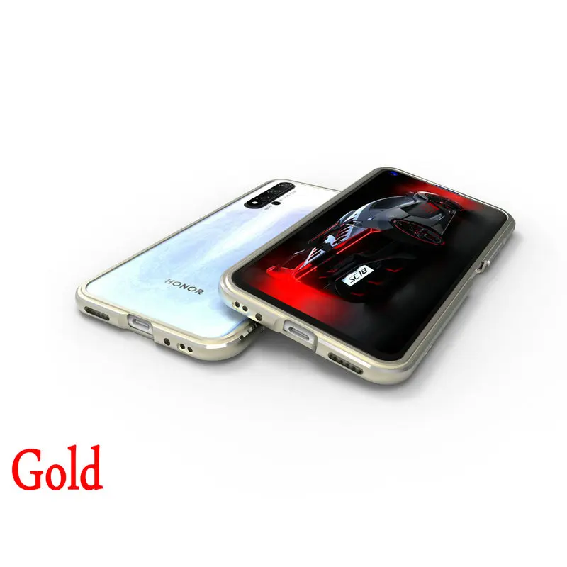 Huawei Honor 20 Pro Honor20 рамка роскошный ультра тонкий ударопрочный защитный чехол алюминиевый бампер для huawei Honor 20 чехол s крышка - Цвет: Gold