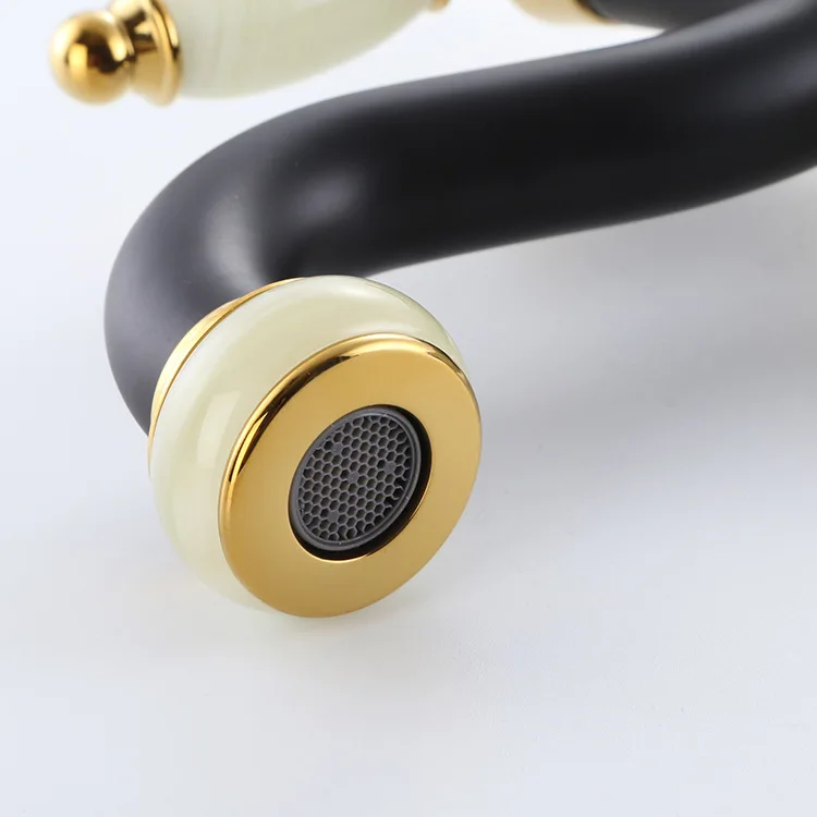 Роскошный черный и золотой Твердый латунный Нефритовый камень Водопад для