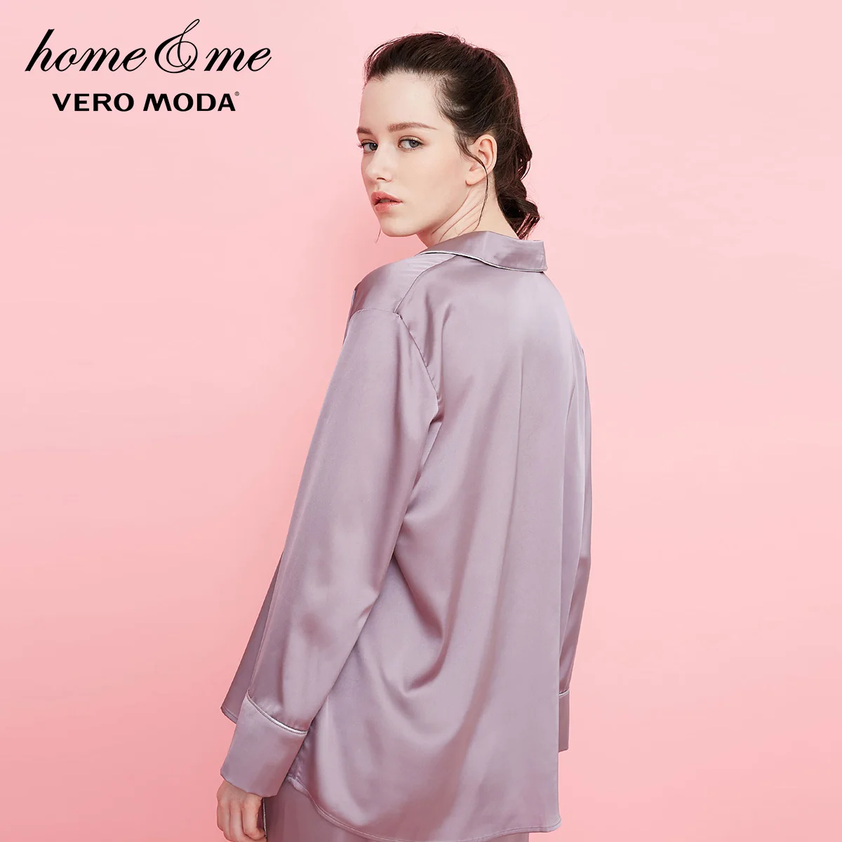 Vero Moda отложной воротник с длинными рукавами Повседневная пижама одежда для сна Топ | 3182P9503