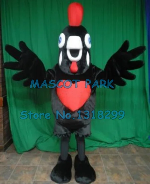 

mascot New Black Rooster Chicken Mascot Costume Customizable Cartoon Halloween Theme Anime Costumes Fancy Dress kits