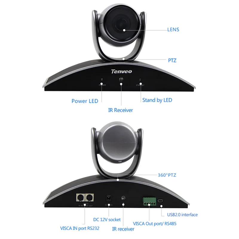 Tenveo VX10 1080 HD 1080P USB PTZ камера видео конференц с 10X зумом 1/2. 7 цветной CMOS 360 градусов