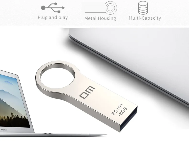 DM PD103 USB Водонепроницаемый флеш-накопитель 32 Гб металлический флеш-накопитель USB2.0 карта памяти 16 Гб флеш-накопитель реальная емкость высокоскоростной u-диск