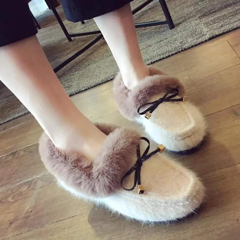 Новинка 2017 года зимняя обувь на меху женская плюшевая серые зимние сапоги с