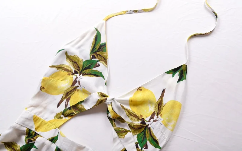 

Women's Sexy Playsuits 2019 Summer Suspenders Mango Print Sleeveless Backless Wear Bow Tie Holiday Playsuits Jumpsuit for Women