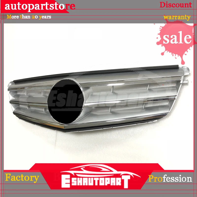Серебристая/черная автомобильная гоночная гриль для Mercedes Benz W204 2008-2014 C63 AMG C350 C250