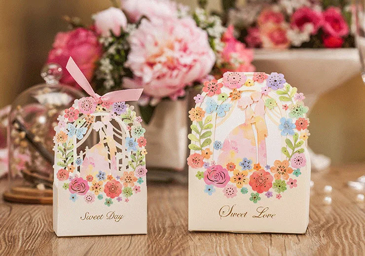 10 шт./лот Романтическая Свадебная подарочная коробка элегантное роскошное