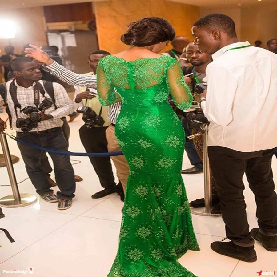 Вечернее платье с длинным рукавом и юбкой-годе | Свадьбы торжества